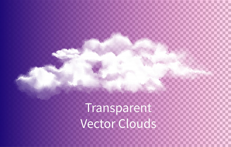 Vector realistic isolated cloud on the transparent background