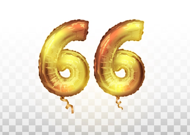 Vector realistic isolated golden balloon number