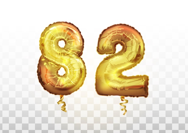 Vector realistic isolated golden balloon number