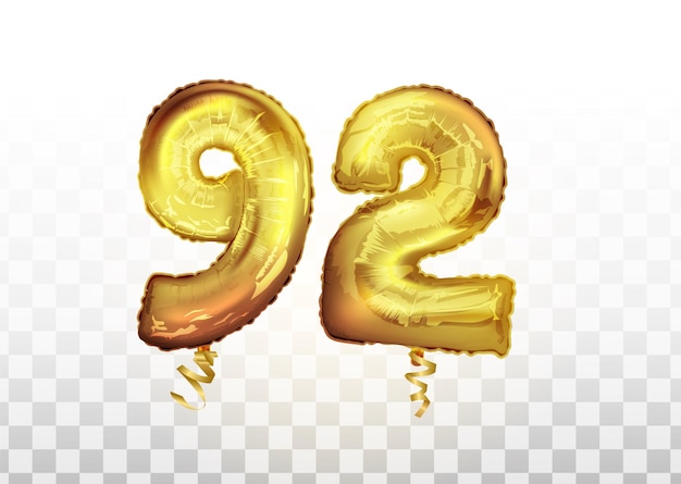 Vector realistic isolated golden balloon number