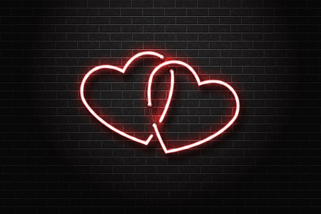 Realistic isolated neon sign of heart logo.