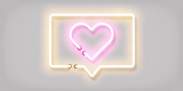 Realistic isolated neon sign of heart message