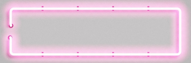 ピンクの長方形のフレームの現実的な孤立したネオンサイン