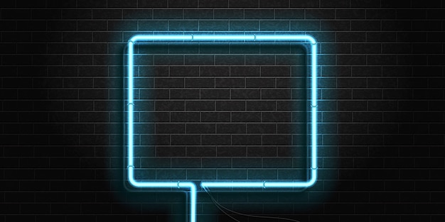 Realistic isolated neon sign square frame