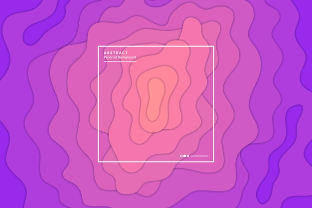 現実的な孤立したペーパーカット紫グラデーションレイヤーの背景。