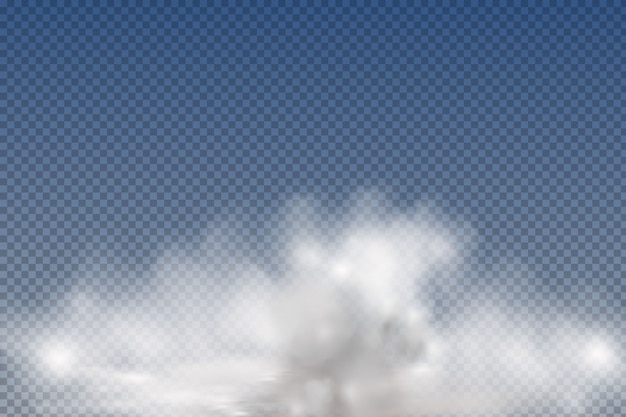 Vector realistic  isolated and  transparent  clouds,fog or smoke