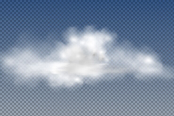 Vector realistic  isolated and  transparent  clouds,fog or smoke   