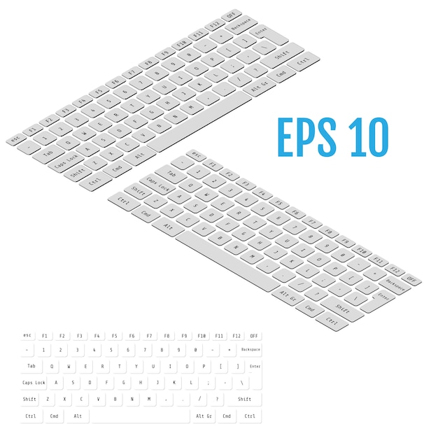 Realistic isometry of modern keyboard