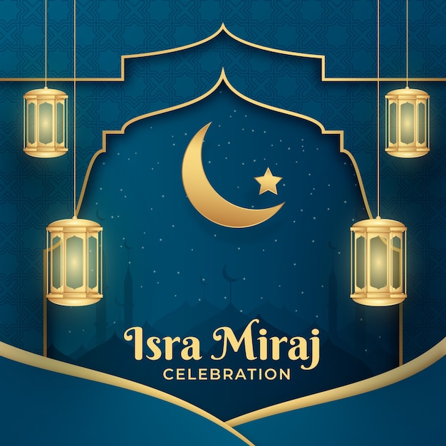 Illustrazione realistica di isra miraj