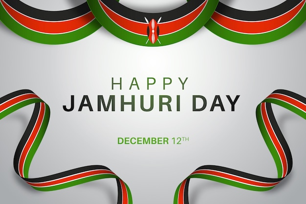 Realistic jamhuri day with african flag