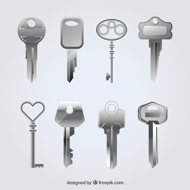 Vector realistic key collection