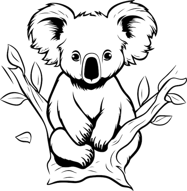 Realistic koala head koala vector illustration