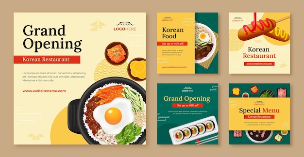 Vector realistic korean restaurant template