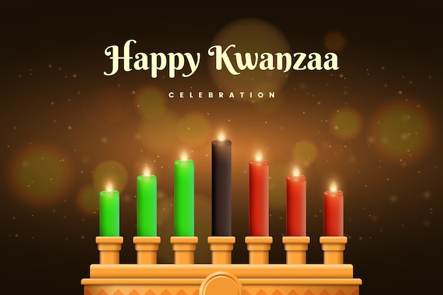 Realistic kwanzaa background