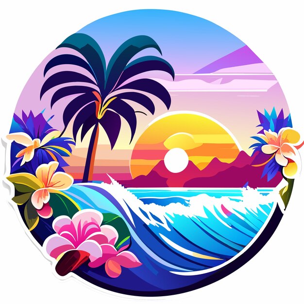 Vector realistic labels collection for the summertime season