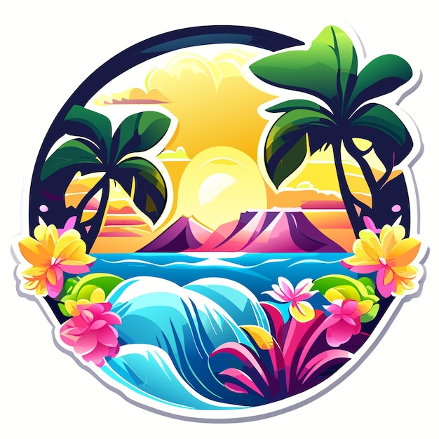 Vector realistic labels collection for summertime season