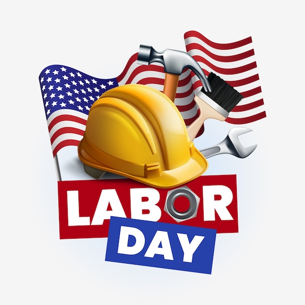 Realistic labor day holiday composition