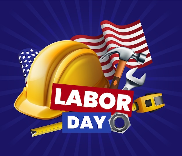 Realistic labor day holiday composition