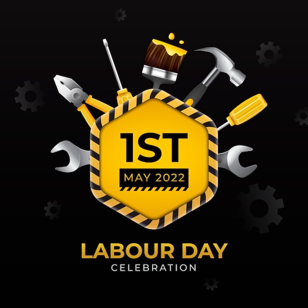 Vector realistic labour day illustration