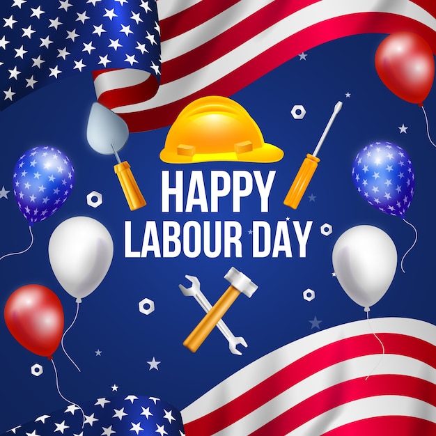 Vector realistic labour day illustration