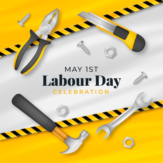 realistic labour day illustration