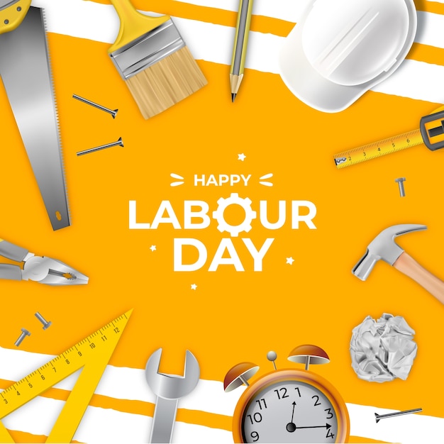 Realistic labour day illustration