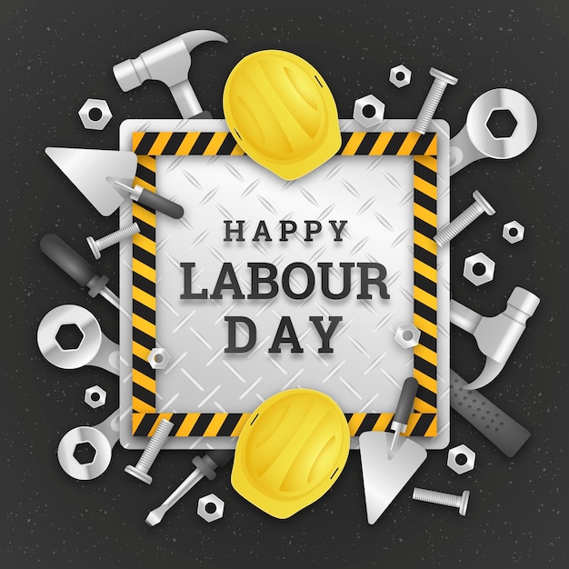 Realistic labour day illustration