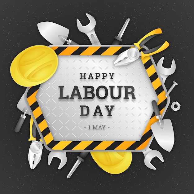 Realistic labour day illustration