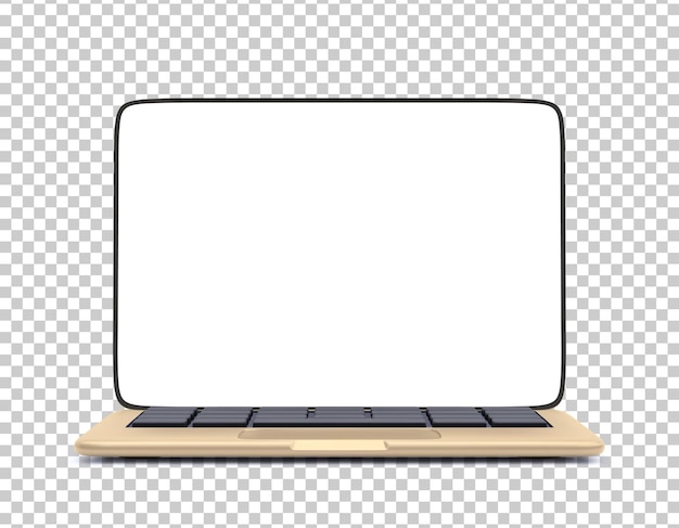 Realistic laptop isolated on transparent background. Vector illustration