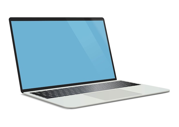 Realistic laptop. Isolated on white. Digital vector illustration.