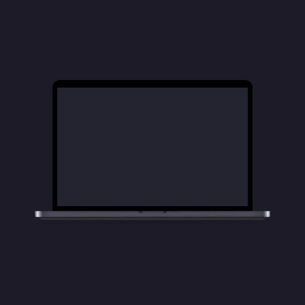 Vector realistic laptop mockup icon