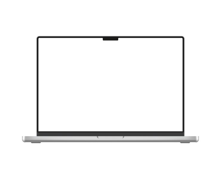 Vector realistic laptop with multiple slide screens