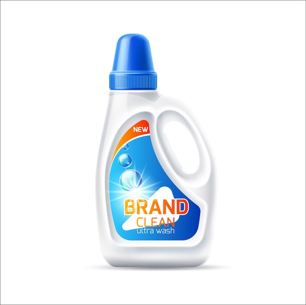 Realistic laundy detergent bottle