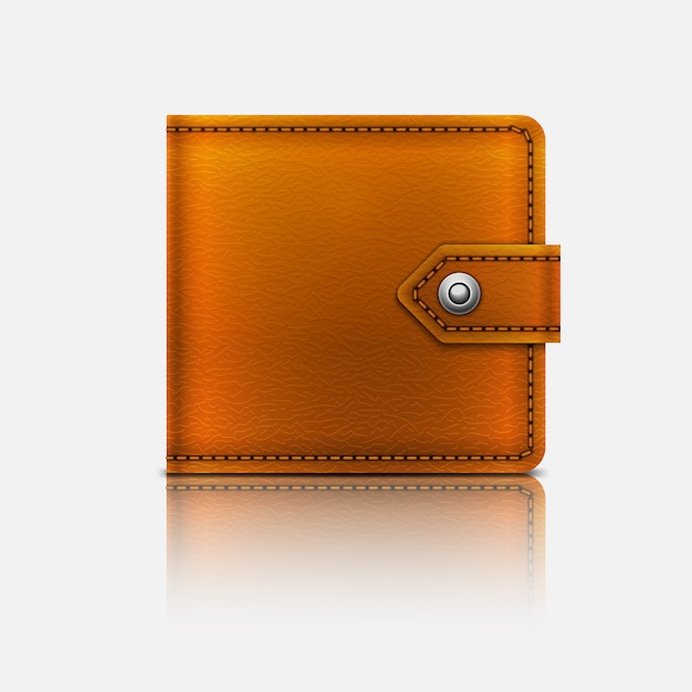 Realistic leather wallet