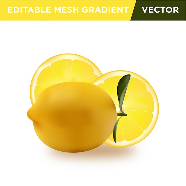 Реалистичная иллюстрация с лимоном и фруктами