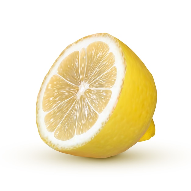 Realistic lemon isolated on white background