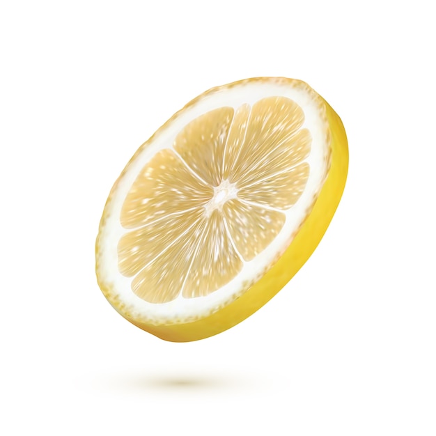 Vector realistic lemon isolated on white