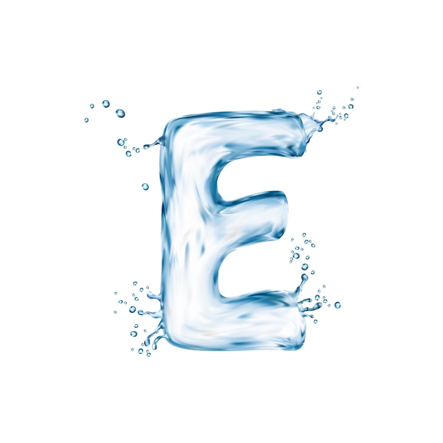 Vettore lettera realistica e font d'acqua alfabeto inglese