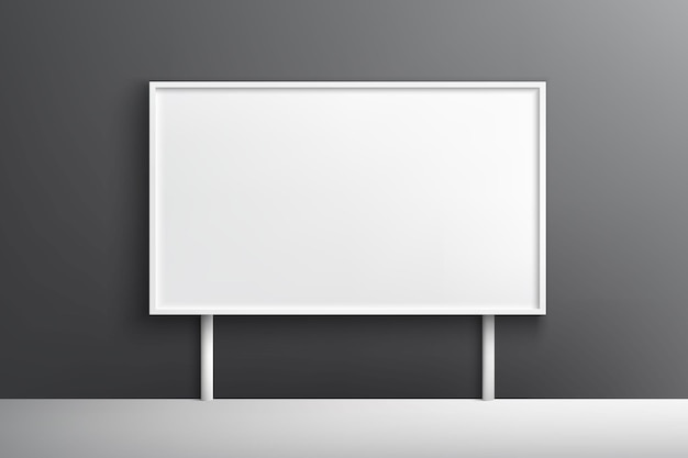 Vector realistic light box template billboard sign frame on wall backg