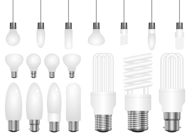 Vector realistic lightbulb   illustration isolated on white background
