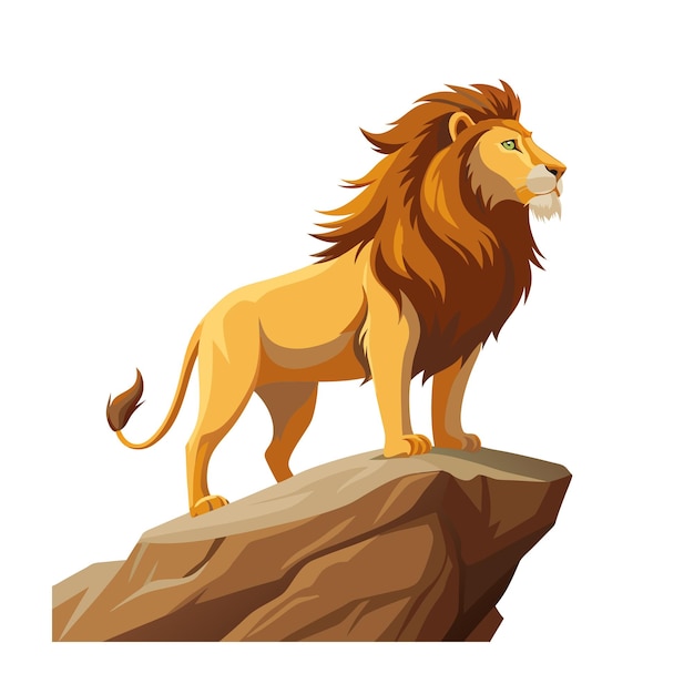 realistic lion vector illustration concept
