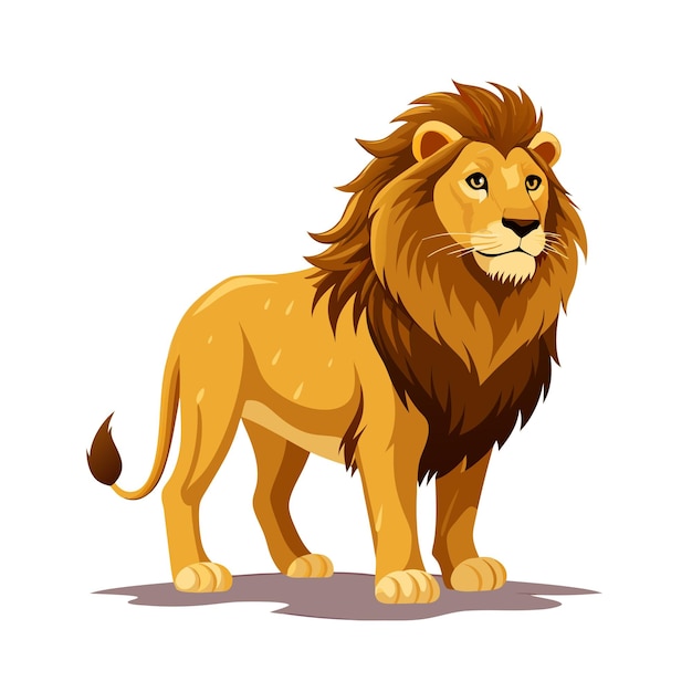 Realistic Lion Vector Illustration Concept