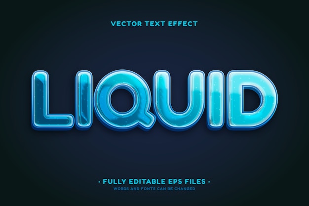 Vector realistic liquid text effect
