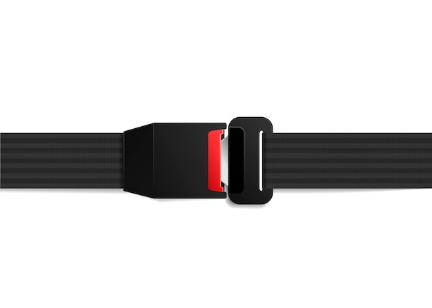 Vector realistic locked safety belt on white