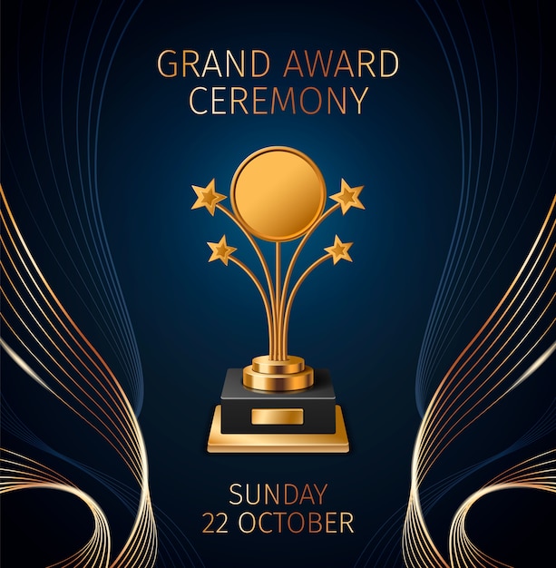 Vector realistic luxury awards ceremony advertising composition