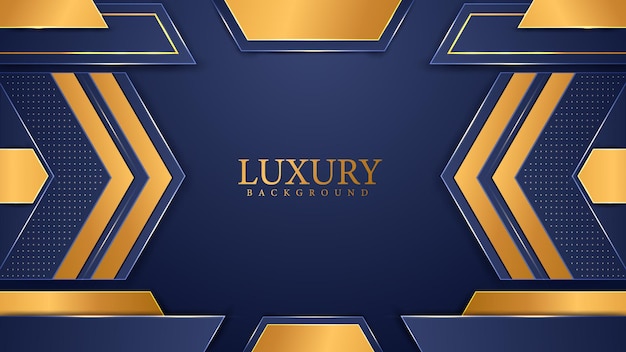 Realistic luxury background with golden lines shape Premium Vector