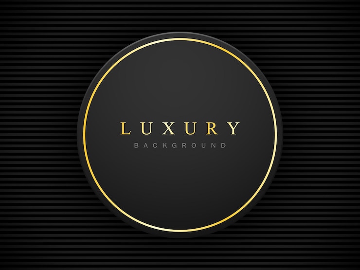 Vector realistic luxury circle shape on dark line texture background