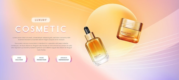 Vector realistic luxury cosmetics packaging for skin care