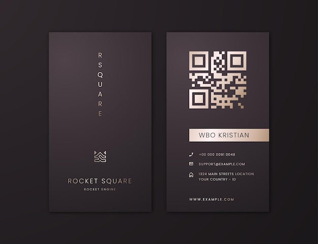 Vector realistic luxury dark brown and gold business card template