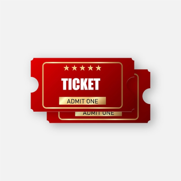 Realistic Luxury ticket vector set. Golden vip ticket isolated on background. Vector illustrat